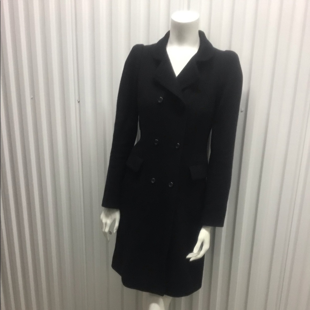 100% WOOL FORM FITTING, FLATTERING ZARA BLACK COAT